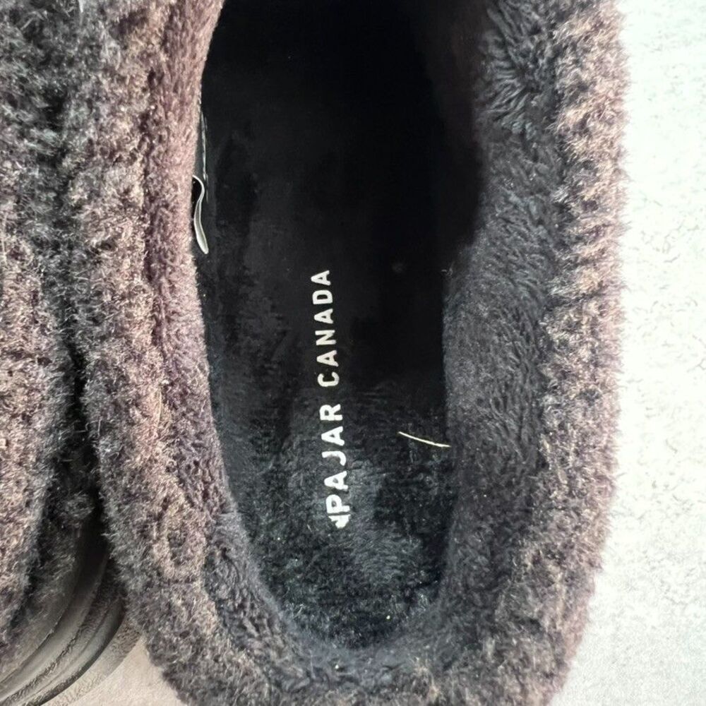 Pajar Jules Waterproof Lace Up Sherpa Nubuck Black Winter Sneaker Mule Womens 7 - Picture 9 of 14